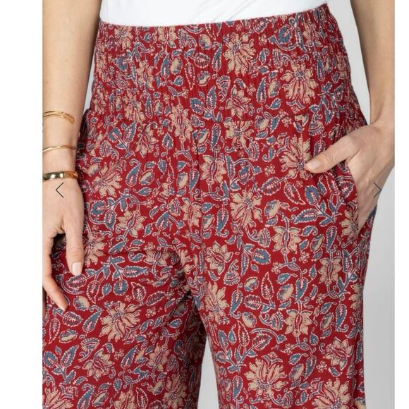 KiraGrace High Rise Wide Leg Pants Flowy Boho Travel Comfort Stretch Size Large - Picture 9 of 10